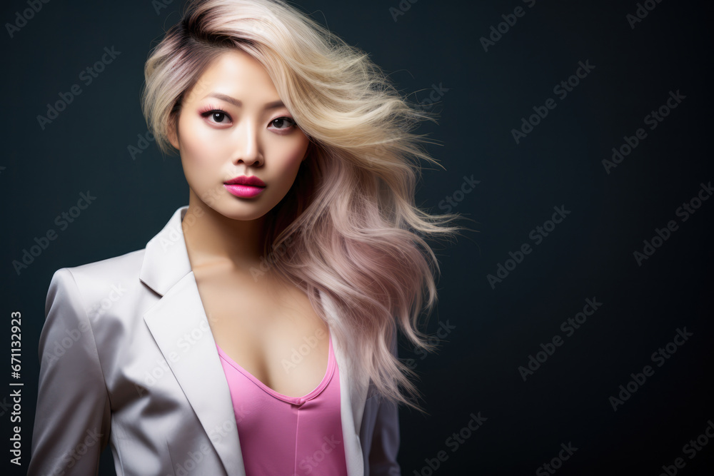 Chic Asian woman isolated from the background Chic Asian woman isolated from the background