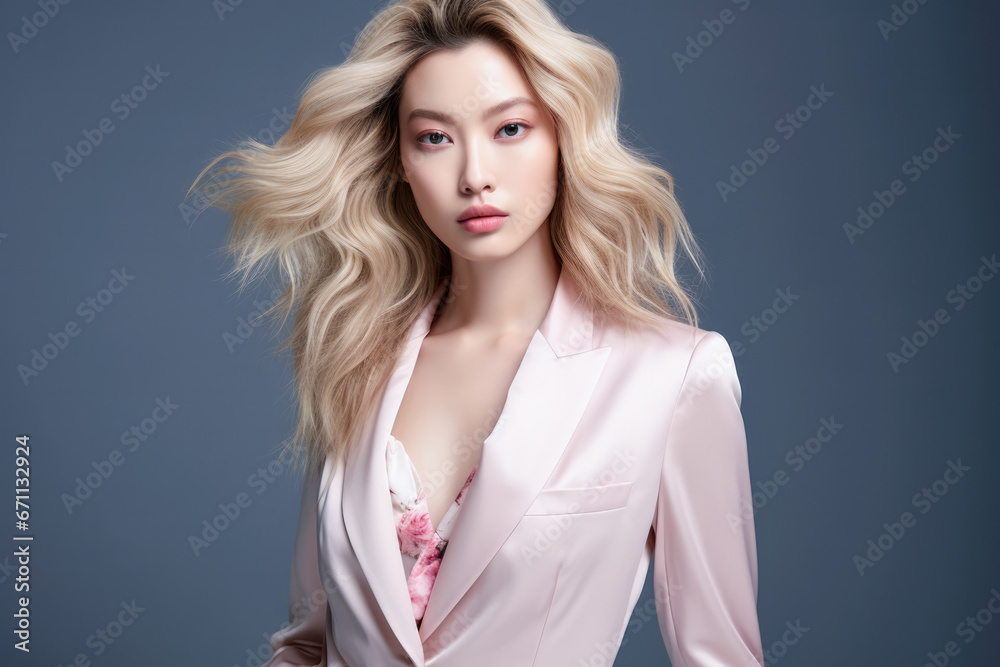 Chic Asian woman isolated from the background Chic Asian woman isolated from the background