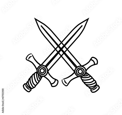 Valokuva sword two swords two crossed swords game drawing