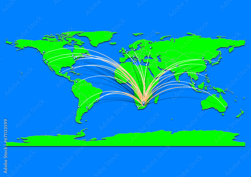 Naklejka premium Mafeteng, Lesotho map - Concept map for Mafeteng, Lesotho on World map. Suitable for export concepts. File is suitable for digital editing and prints of all sizes.