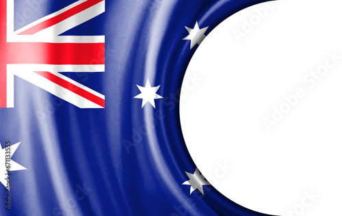 Abstract illustration, Australia flag with a semi-circular area White background for text or images.