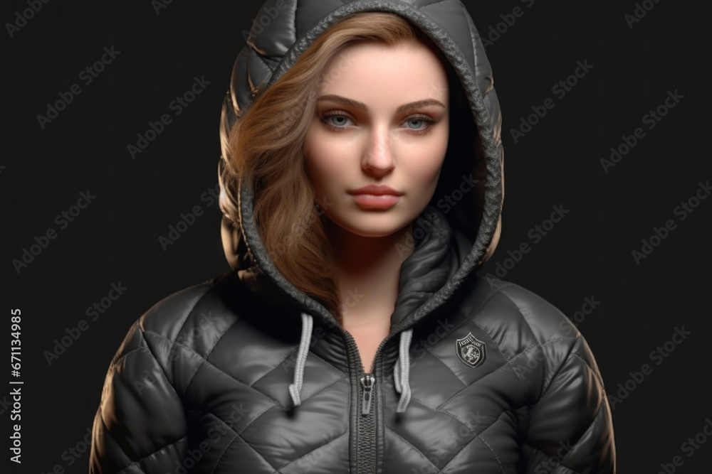 A gorgeous woman with long red hair in a black coat A gorgeous woman with long red hair in a black coat