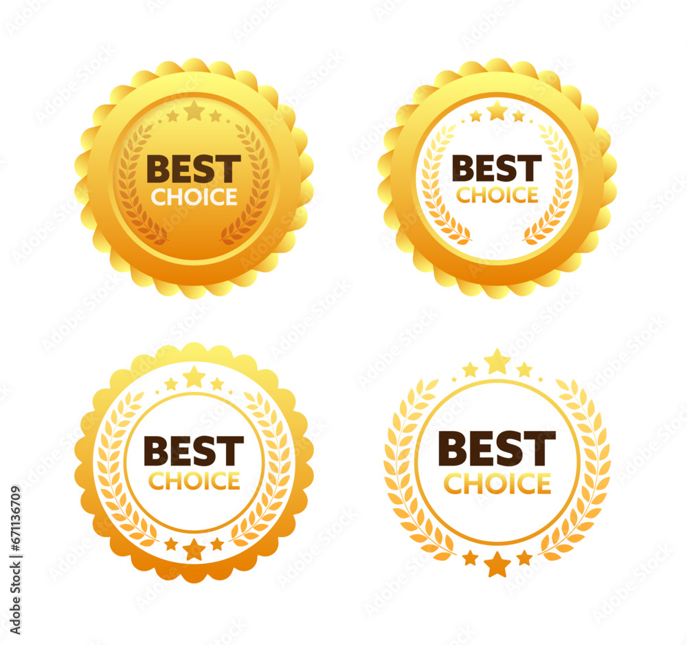 Gold medal for Best Choice. Retail badge. Best Choice tag. Vector stock illustration Gold medal for Best Choice. Retail badge. Best Choice tag. Vector stock illustration