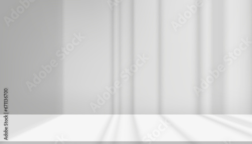 Background Grey Wall Studio with Shadow lines, light on Cement floor Surface Texture,Empty Mockup Kitchen Room with Podium Display,Top Shelf Bar,Backdrop Concrete background,Cosmetic Product Present