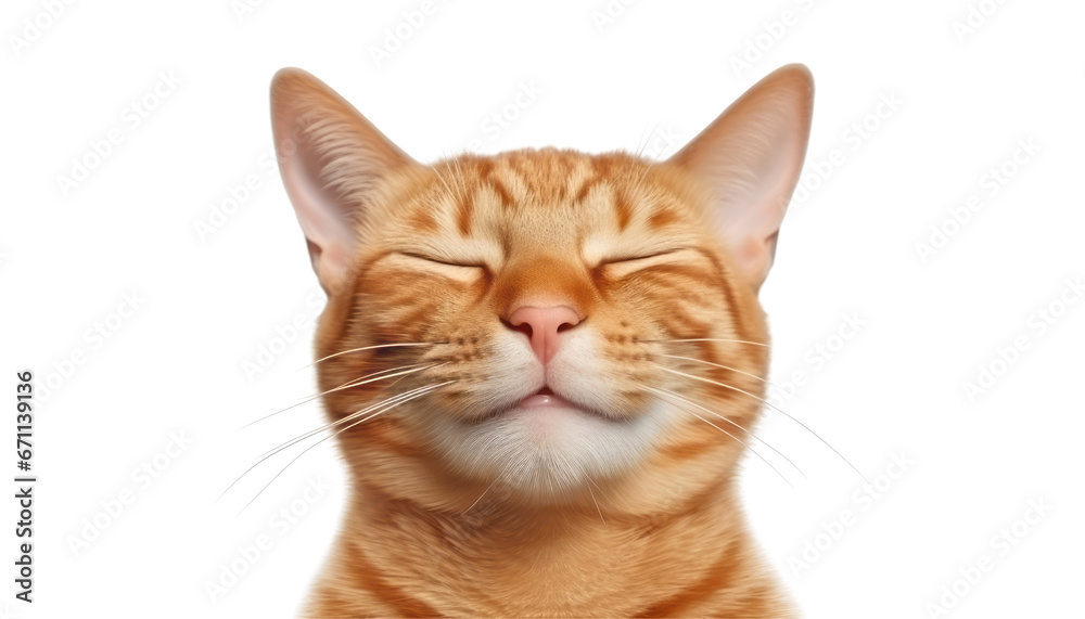 Obraz premium calm down portrait of a cat isolated on transparent background cutout