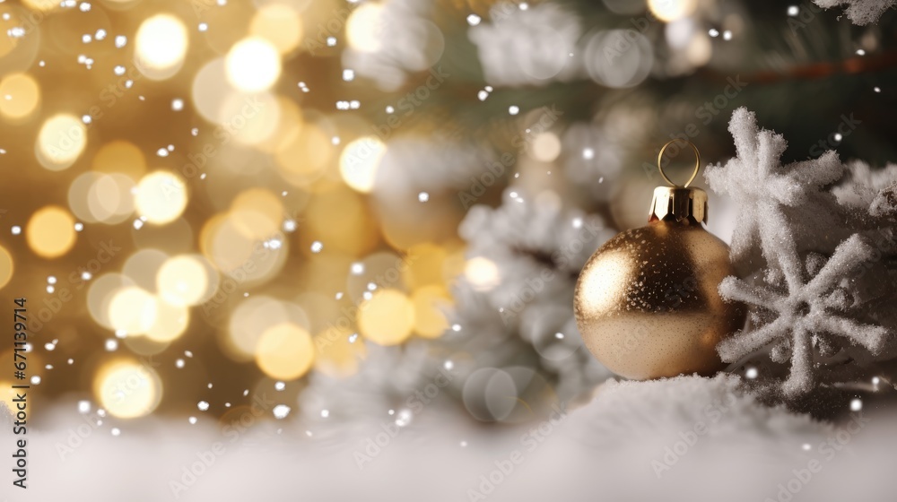 Merry Christmas and Happy New Year. Festive bright beautiful background. Decorated Christmas tree on blurred background. de-focused lights, gold bokeh Merry Christmas and Happy New Year. Festive bright beautiful background. Decorated Christmas tree on blurred background. de-focused lights, gold bokeh