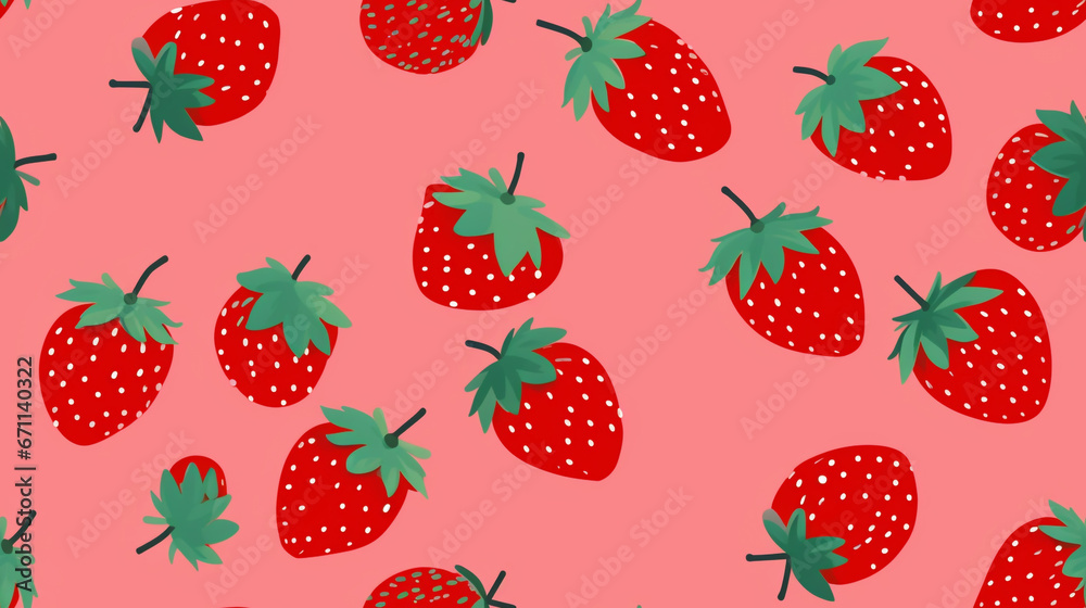 Strawberry image drawn abstractly and with a minimalist style. Random arrangement with repeating pattern tiles.
Strawberry image drawn abstractly and with a minimalist style. Random arrangement with repeating pattern tiles.