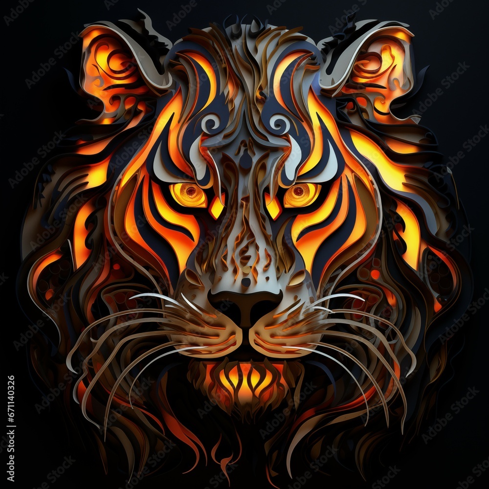 Leo Tiger head tattoo