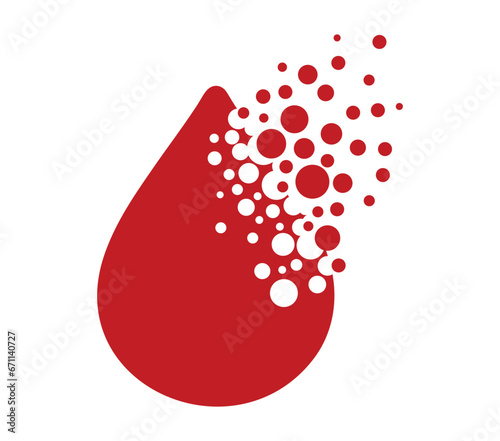 Dispersing drop icon. Vector Illustrator.