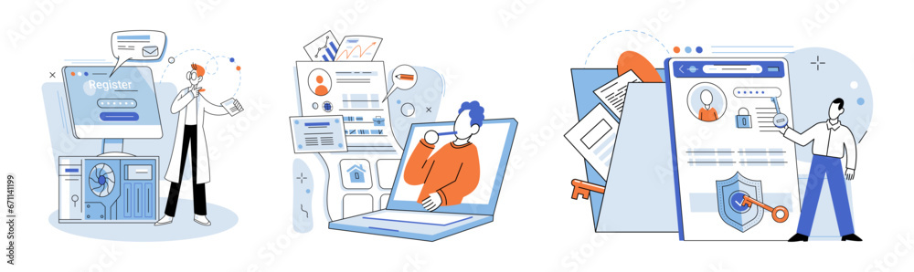Authentication. Vector illustration. Developing secure system requires implementing robust authentication mechanisms Authentication is crucial for ensuring security user accounts Identification Authentication. Vector illustration. Developing secure system requires implementing robust authentication mechanisms Authentication is crucial for ensuring security user accounts Identification
