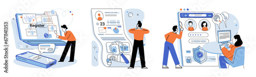 Account login. Vector illustration. Privacy measures should be in place to safeguard user data during login Ensuring individuality each account is essential for security The lock icon indicates login