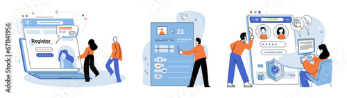 Account login. Vector illustration. Ensuring security user accounts is paramount for login procedures Users are required to enter their login credentials to access their accounts The account login
