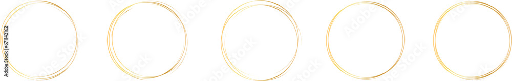 Set of geometric gold frames.Golden Geometrical circle frames.Simple abstract golden round frames.Set of luxury gold frames collection.Luxury gold borders for wedding invitation elements. - obrazy, fototapety, plakaty 