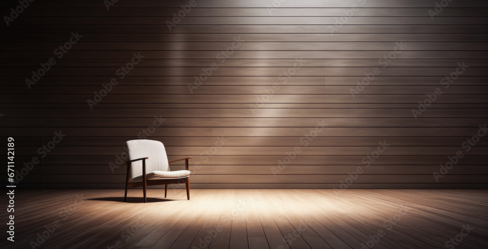 Empty room with a chair Empty room with a chair