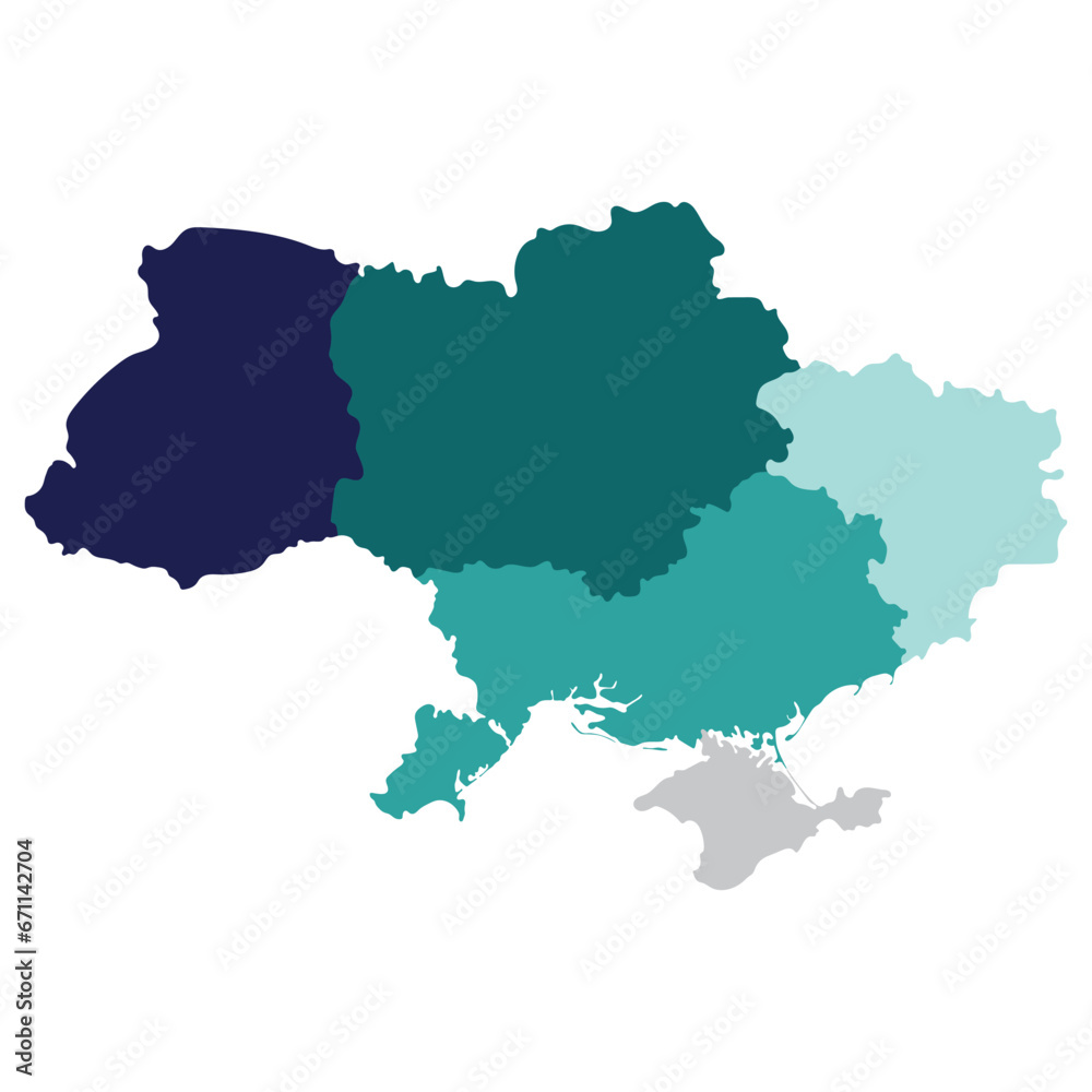 Ukraine map. Map of Ukraine in main regions