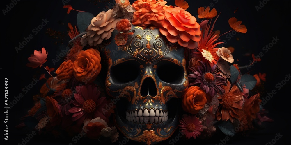 traditional mexican skull calaca or calaver