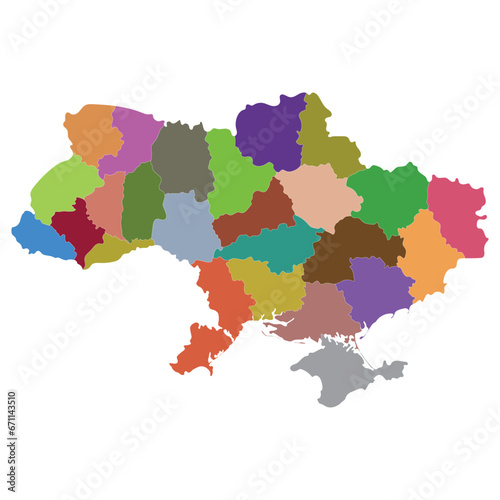 Ukraine map. Map of Ukraine in administrative regions