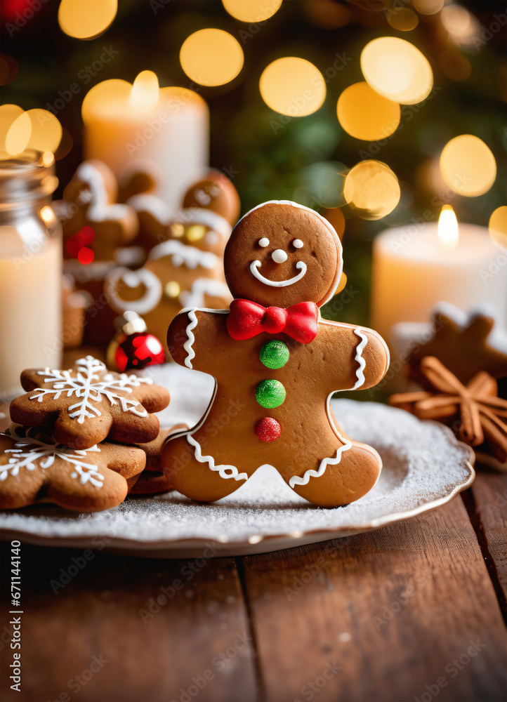 Fototapeta premium Photo of the Christmas Gibgerbread man cookies