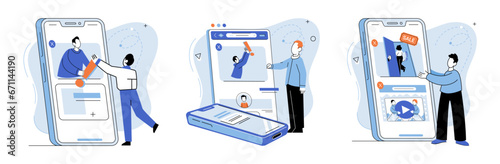 Mobile app marketing vector illustration. Developing comprehensive marketing plan is crucial for targeting specific app user segments Capitalization strategies are essential for maximizing returns