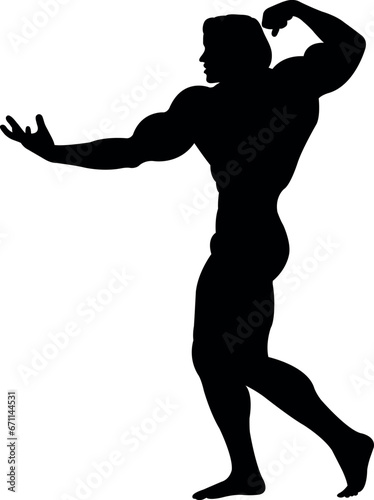 silhouette of a bodybuilder Arnold