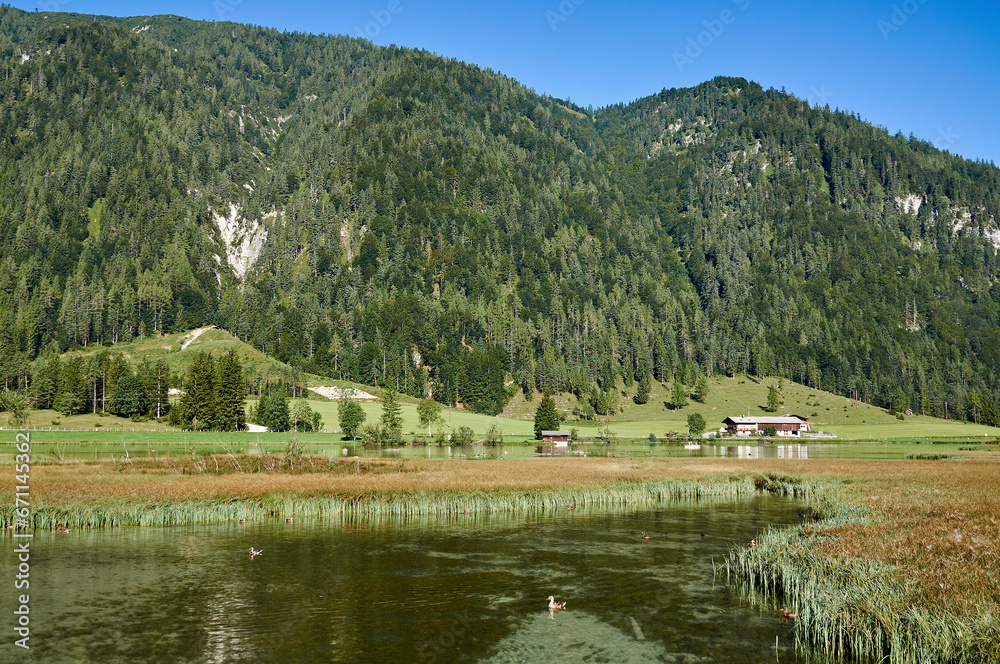 Lake Pillersee in Pillerseetal close to Sankt Ulrich am Pillersee in Kitzbuehel District,Tirol,Austria