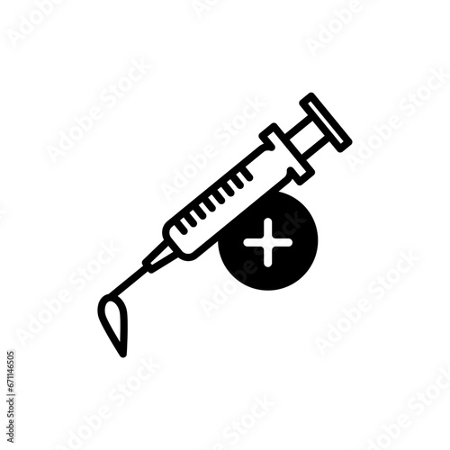 Syringe Icon Vector. Doctors often use syringes to prevent and treat malignant diseases.