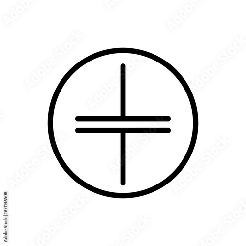 Electrical Grounding icon, Earth Ground Symbol sign design.
