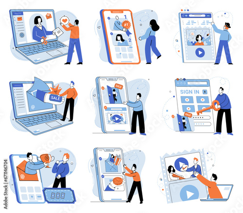 Video marketing vector illustration. The web serves as platform for hosting and sharing video content to reach wide online audience Finance plays significant role in determining budget and investment