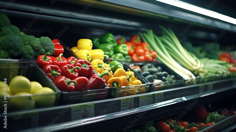 fruit and vegetable section of a supermarket with a lot of variety