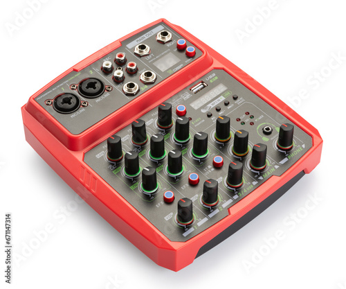 music console. remote control for sound and effects isolated on a white background