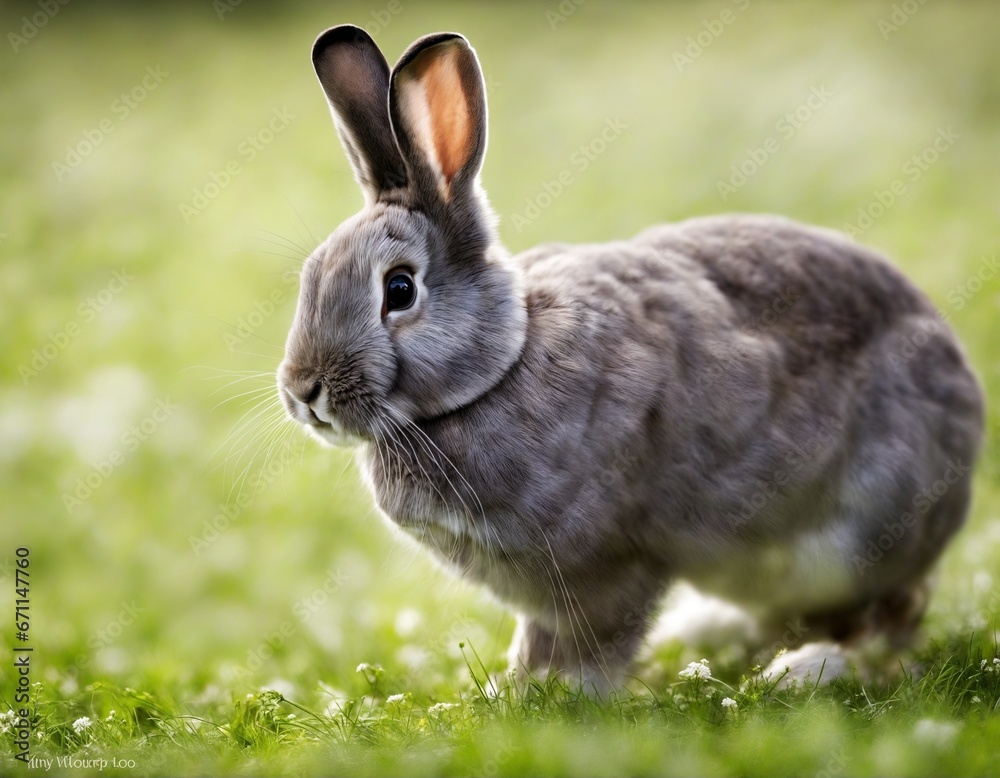 Fototapeta premium a cute rabbit in nature - for easter cards and more