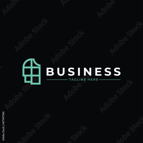 window with head logo simple and minimalist for installation services, and logo for company also acts as a trader for merchants.

