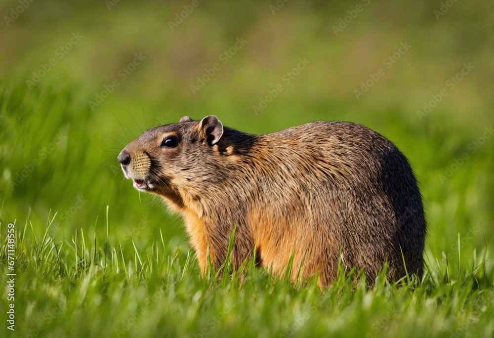 Bild eines Murmeltier in der freien Natur Bild eines Murmeltier in der freien Natur