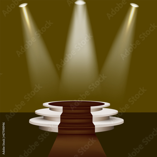 Free PSD podium mockup for product presentation decorated with monstera leaves 3d rendering