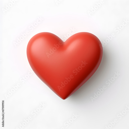 red heart on white background