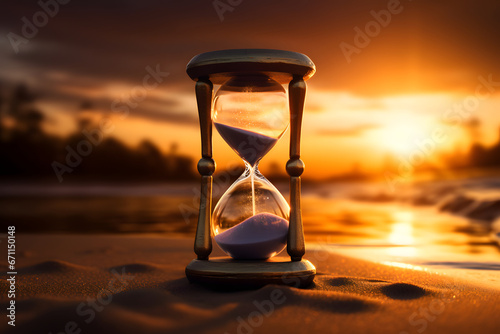 hourglass on the sand