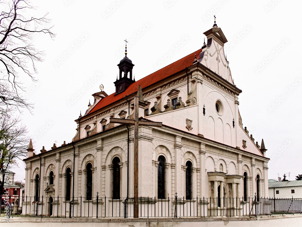 Cathedral of the Resurrection and St. Thomas the Apostle, Zamosc. Ancient European architecture, landmark.