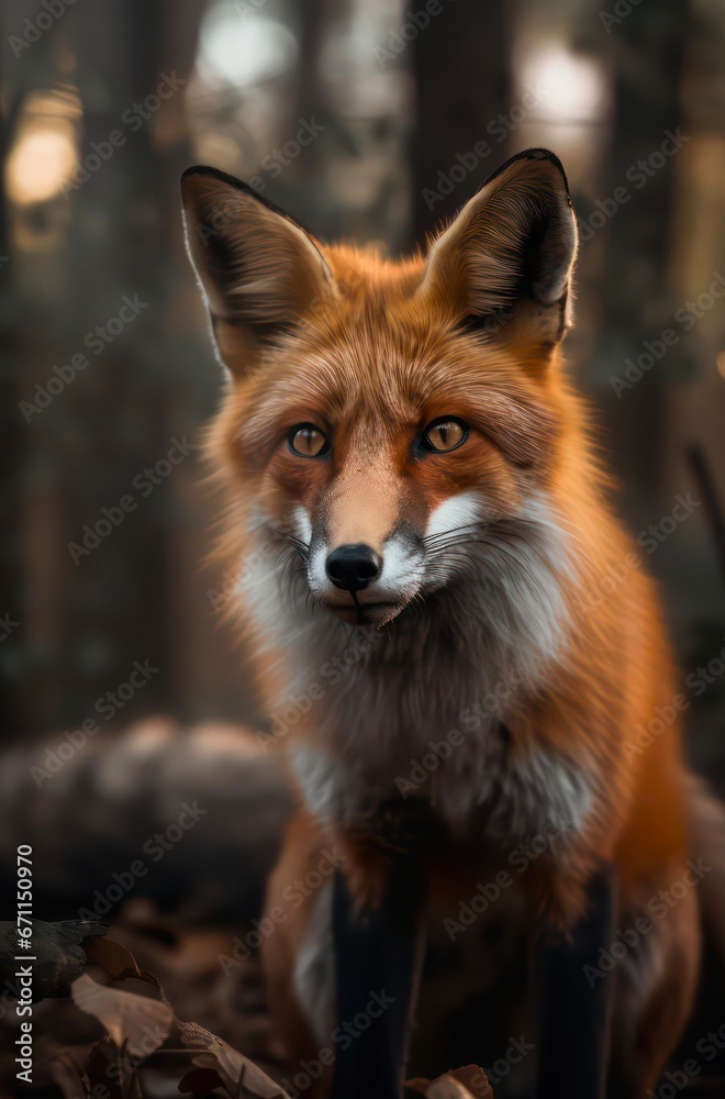 Red fox in the forest.