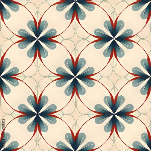 Pattern with floral grid pattern with abstract 