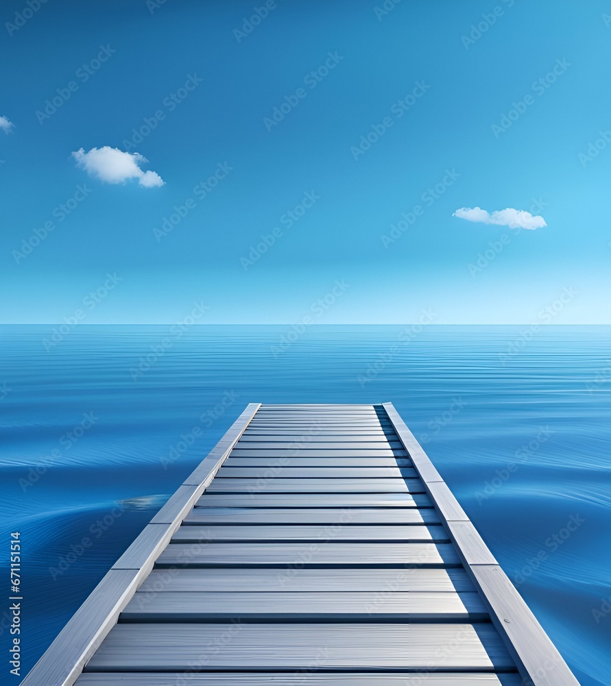 Fototapeta premium Wooden pier in the sea.