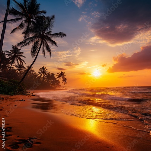 sunset on the beach © Malith