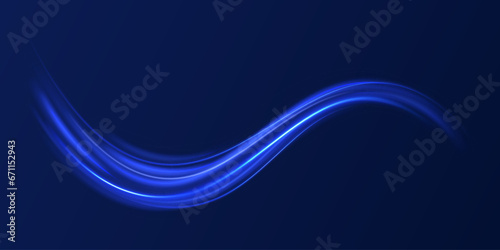 Creative vector illustration of flying cosmic meteor, planetoid, comet, fireball isolated on transparent background. Futuristic neon light effect. Speed of light concept background.