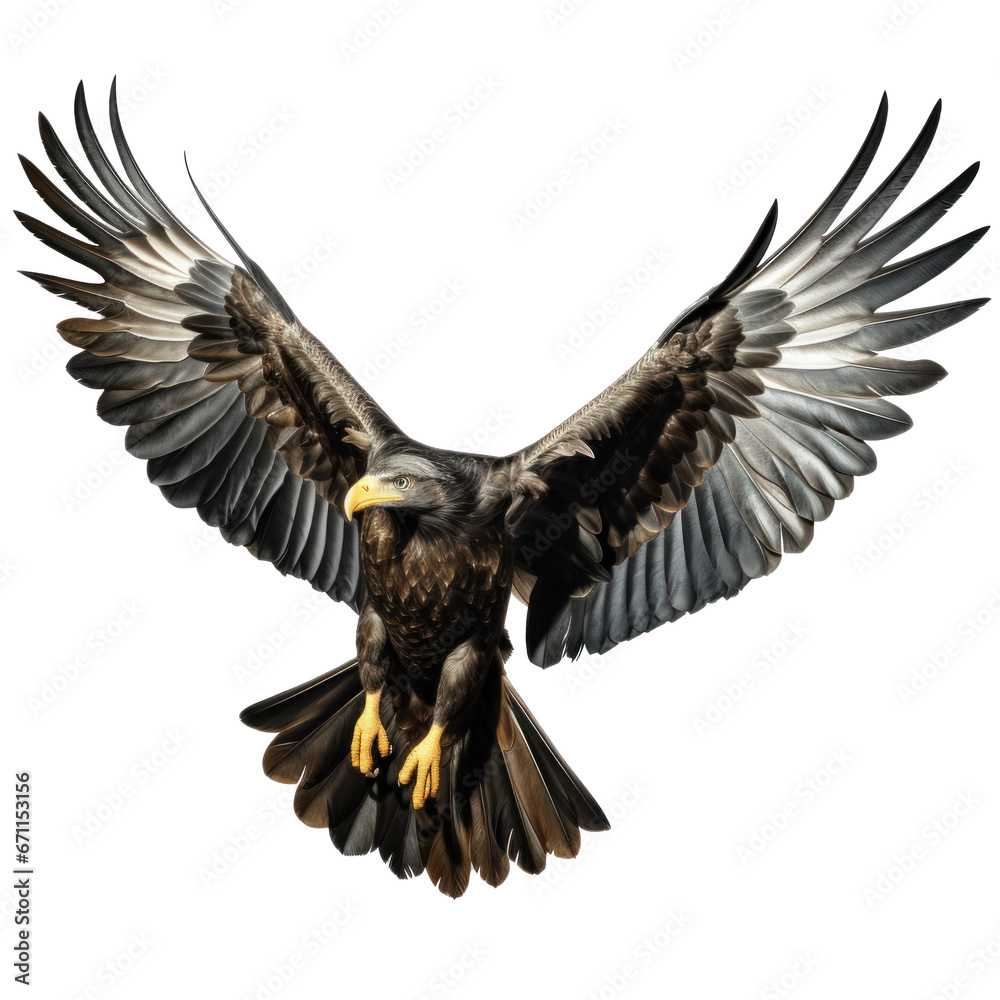 a flying eagle isolated