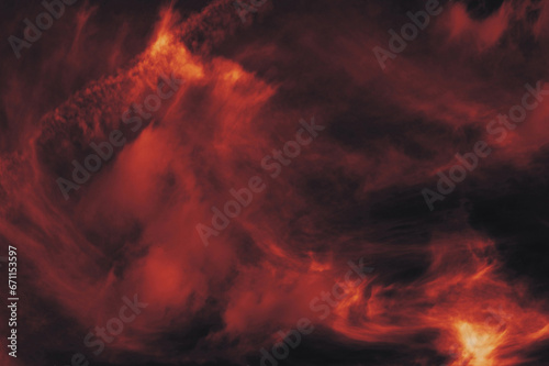 The red sky background looked like smoke and fire. bomb Violent. for wallpaper, backdrop and design.