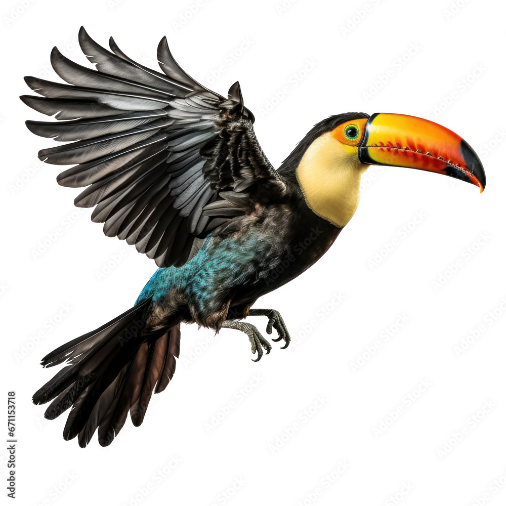 Fototapeta premium a flying toucan isolated