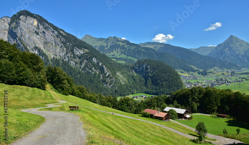 Blick auf Au und Schoppernau im Bregenzerwald; Vorarlberg; Österreich