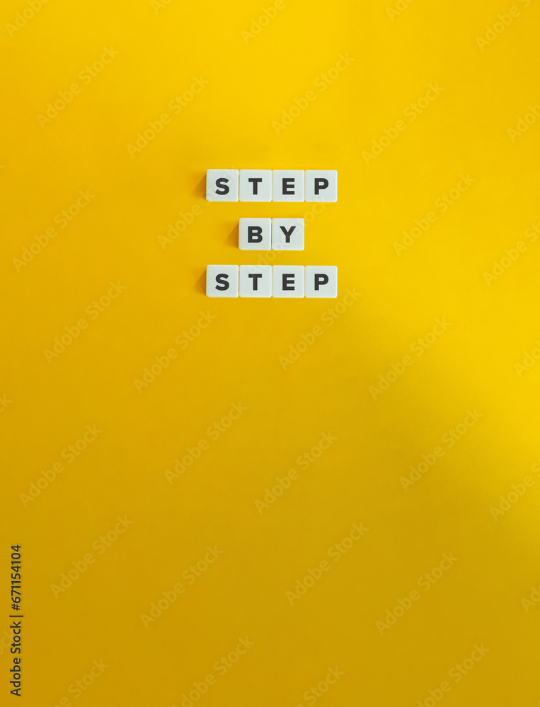 Step by Step Phrase. How To, Process, Gradual Progress. Step by Step Phrase. How To, Process, Gradual Progress.