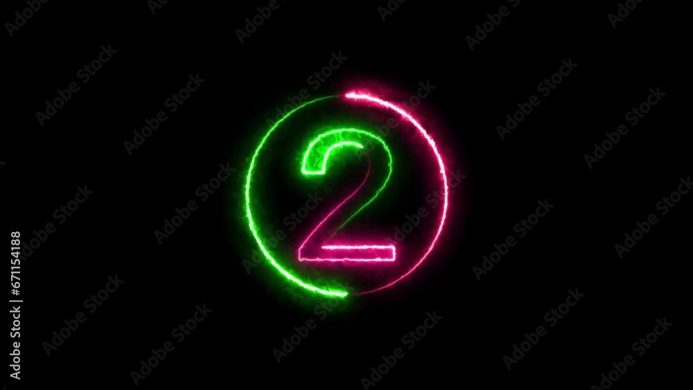 abstract glowing neon timer number animation background 4k abstract glowing neon timer number animation background 4k