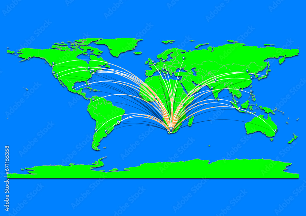 Naklejka premium Oudtshoorn, South Africa map - Concept map for Oudtshoorn, South Africa on World map. Suitable for export concepts. File is suitable for digital editing and prints of all sizes.