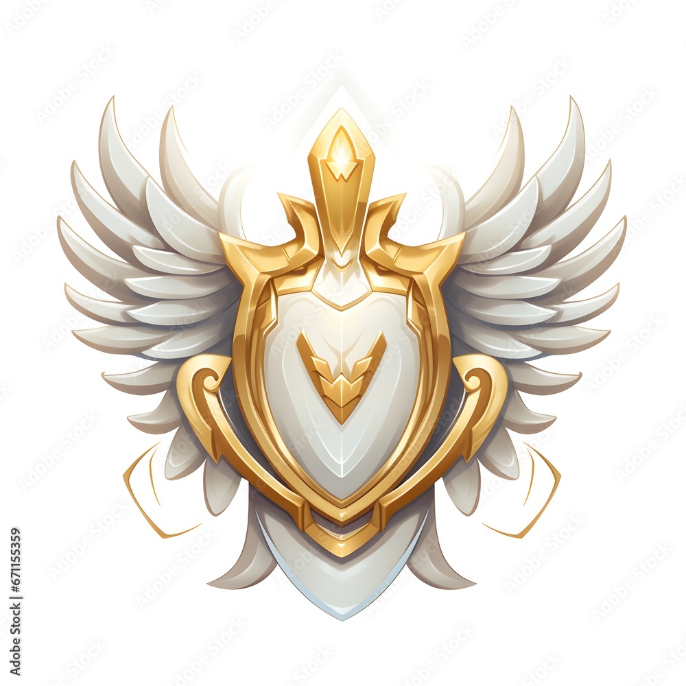 Angel Shield Game Sprite Item in Medieval Style Angel Shield Game Sprite Item in Medieval Style